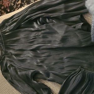 Semi sheer flouncy black top
